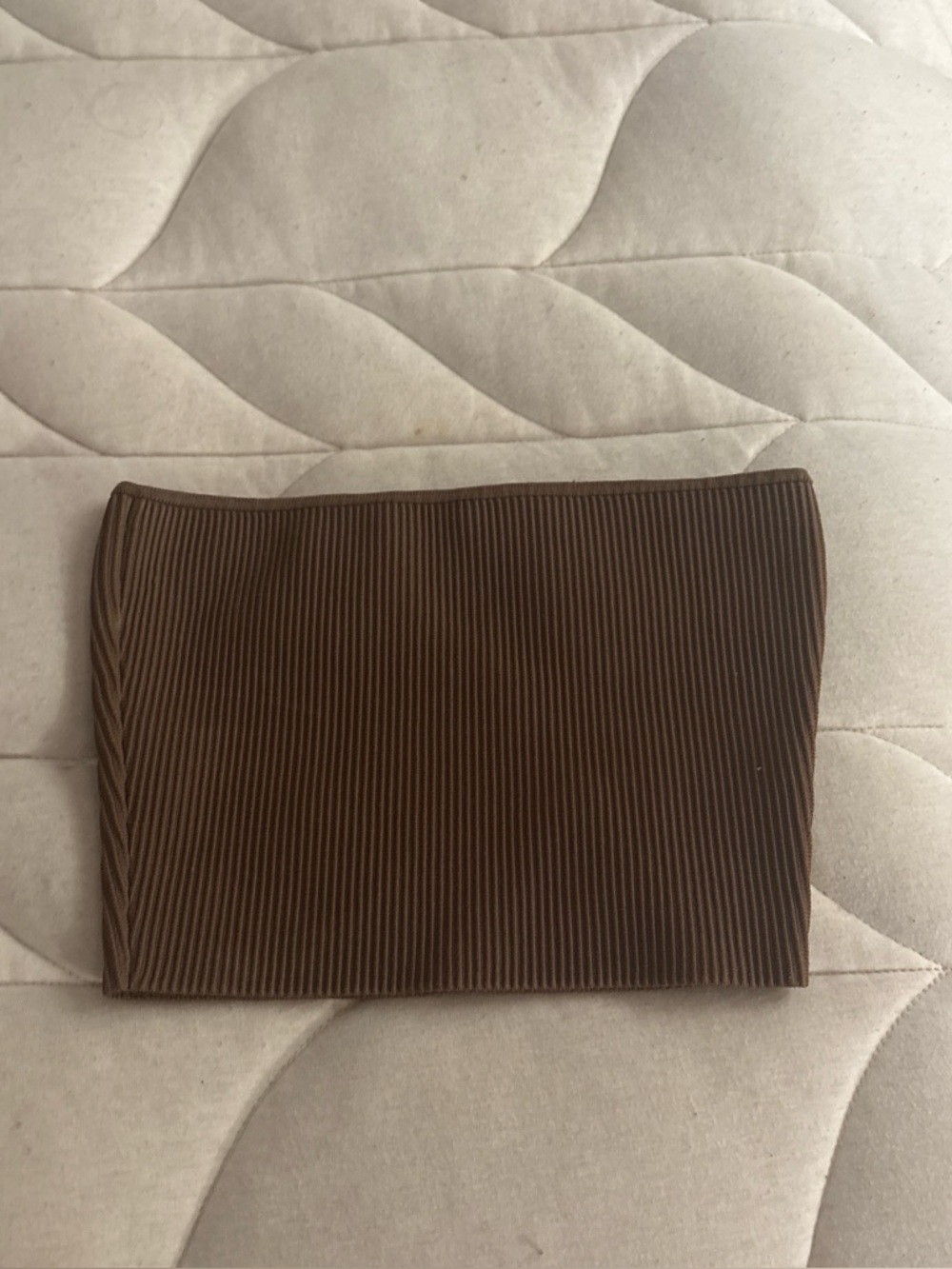 Brown Ribbed Knit Women’s Crop Top